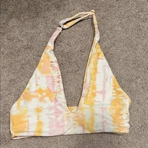 Skatie Yellow and Pink Tie-Dye Halter Top